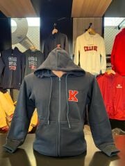 K LOGOLU FERMUARLI LACİVERT HOODIE