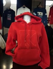 K DOLGU LOGOLU KIRMIZI HOODIE