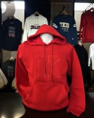 K DOLGU LOGOLU KIRMIZI HOODIE