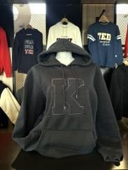 K DOLGU LOGOLU LACİVERT HOODIE