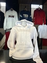 K DOLGU LOGOLU BEYAZ HOODIE