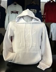 K DOLGU LOGOLU BEYAZ HOODIE