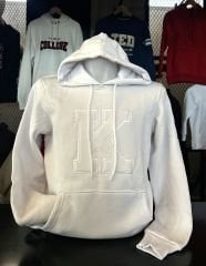 K DOLGU LOGOLU BEYAZ HOODIE