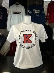 NOSTALJİ  BÜYÜK K LOGOLU BEYAZ T-SHIRT