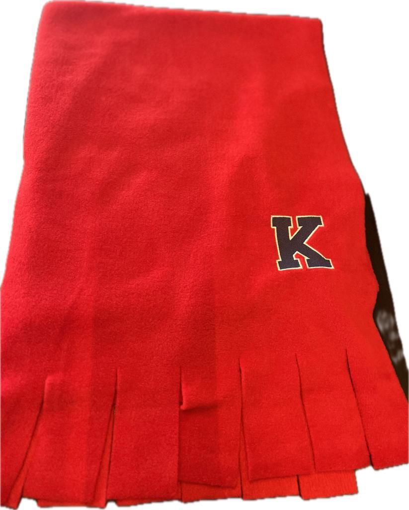 K LOGOLU KALIN KIRMIZI ŞAL
