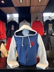 K LOGOLU EKRU-LACİVERT HOODIE UNISEX